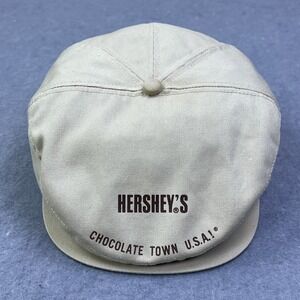Hershey's Newsboy Cap Beige‎ Canvas Salesman Peddler Hat K-Products Made in USA